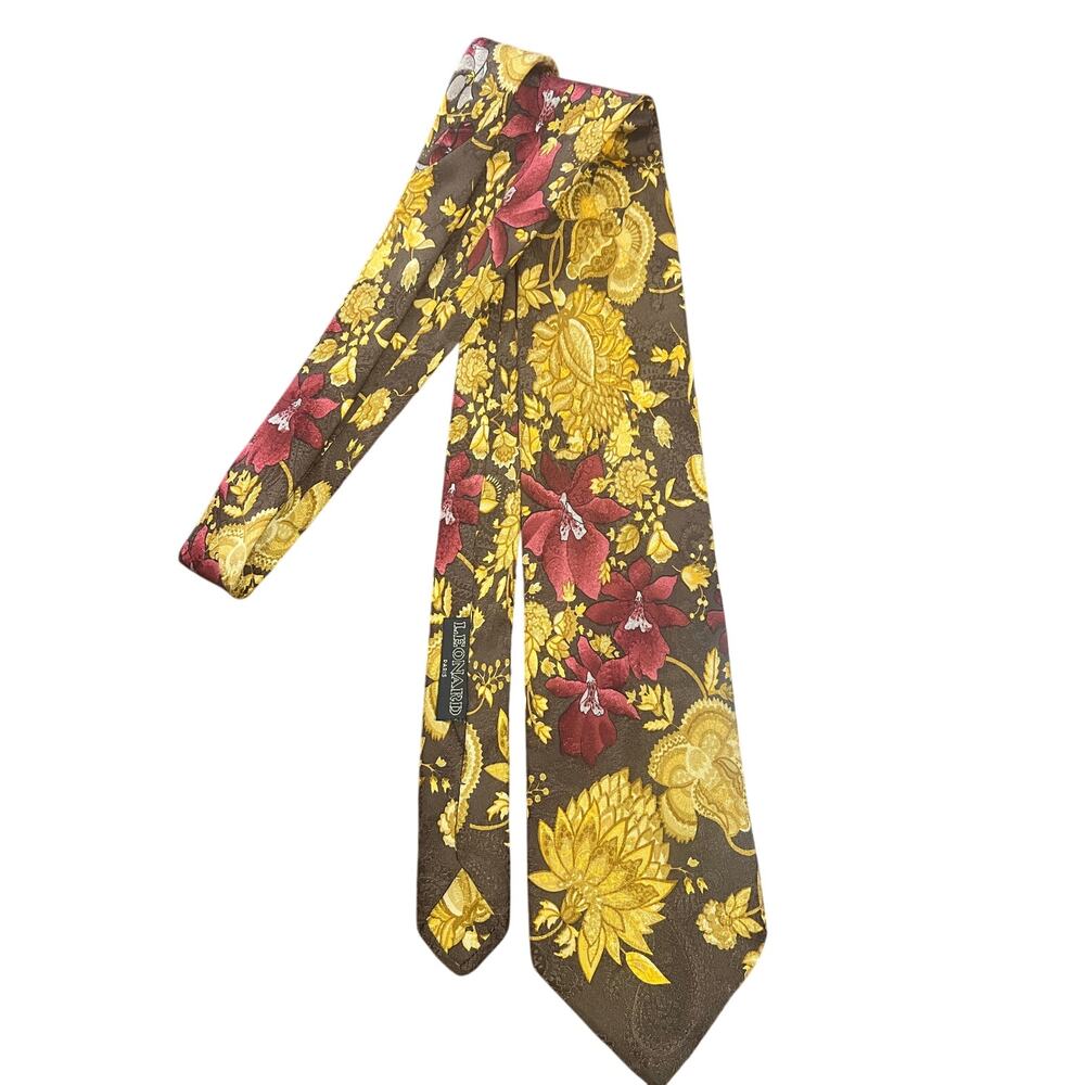 Vintage Leonard Paris Silk Tie | Men's Designer Tie | Father's Day Gift